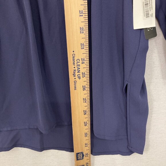 New Nic + Zoe Large Pintuck Tie Front Relaxed Flowy Popover Blouse Office Career - Picture 6 of 11